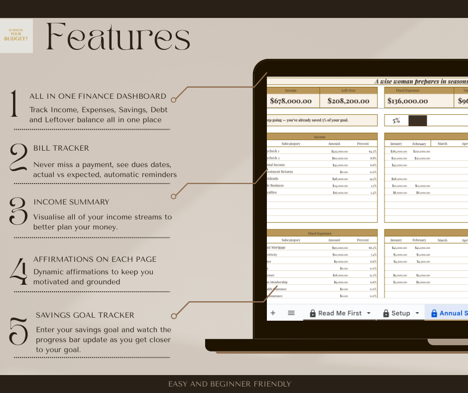 In Your Budget – Luxe Aesthetic Budget Planner